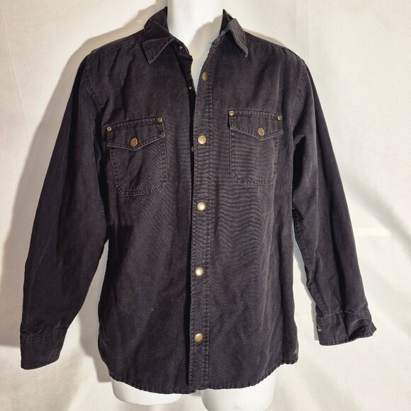 BASIC EDITIONS denim jacket, black, 100% Cotton, metal buttons, lined. size MED. - Picture 15 of 16